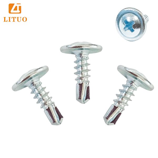 Zinc-plated-truss-head-wafer-head-big-flat-round-head-self-drillig-tek-point-screw