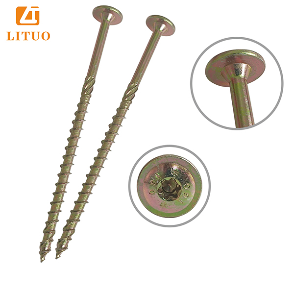 big flat round head deck screw timber screw with torx star drive for outdoor wood construction