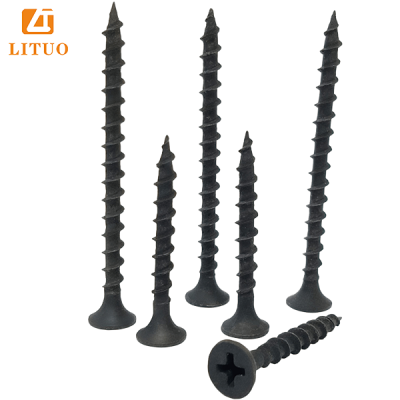Black phosphated drywall self tapping screwfwith coarse thread for wood to gypsum board wall DIN 18182 