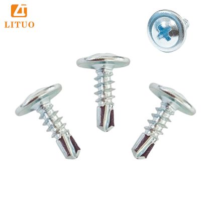 Zinc-plated-truss-head-wafer-head-big-flat-round-head-self-drillig-tek-point-screw